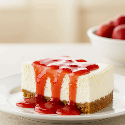 Cheescake com calda de morango